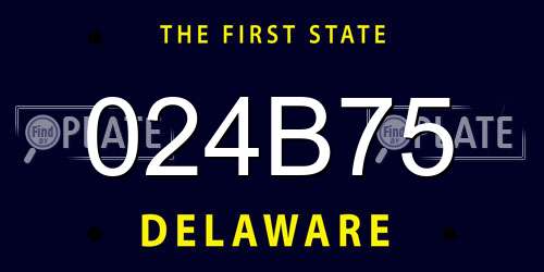024B75 Delaware License Plate