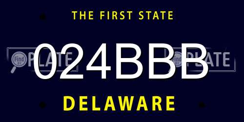 024BBB Delaware License Plate