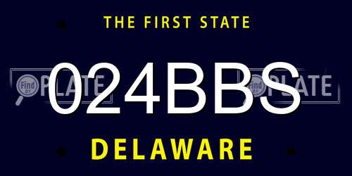 024BBS Delaware License Plate
