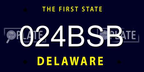 024BSB Delaware License Plate