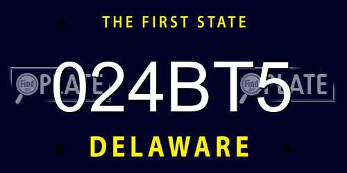 024BT5 Delaware License Plate