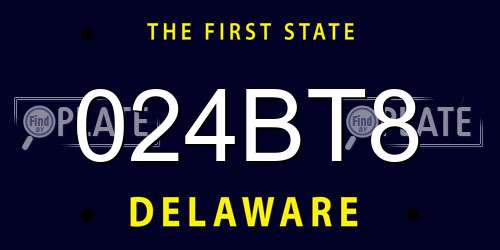 024BT8 Delaware License Plate