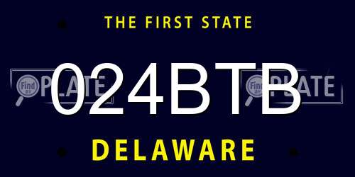 024BTB Delaware License Plate