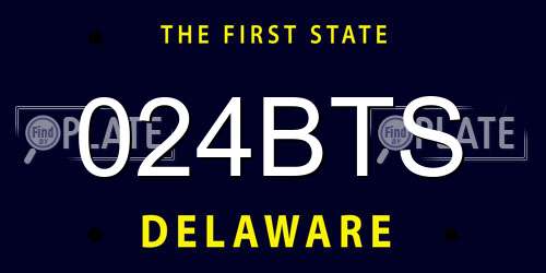 024BTS Delaware License Plate