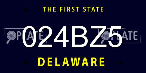 024BZ5 Delaware License Plate