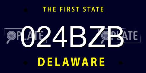 024BZB Delaware License Plate