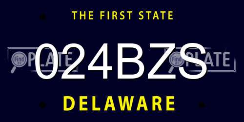 024BZS Delaware License Plate