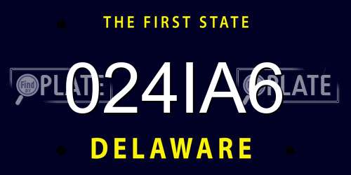 024IA6 Delaware License Plate