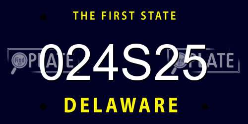 024S25 Delaware License Plate