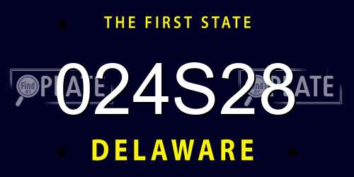 024S28 Delaware License Plate