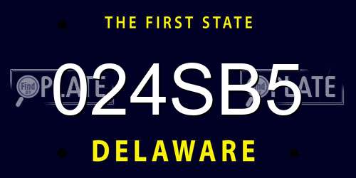 024SB5 Delaware License Plate