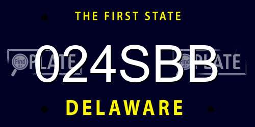024SBB Delaware License Plate
