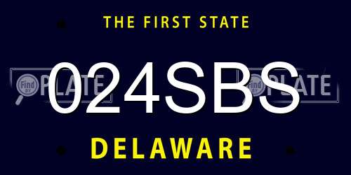 024SBS Delaware License Plate