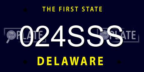 024SSS Delaware License Plate