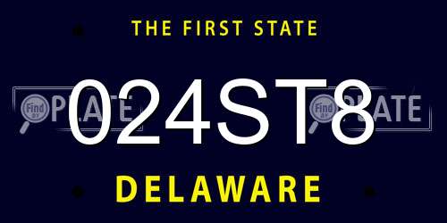 024ST8 Delaware License Plate
