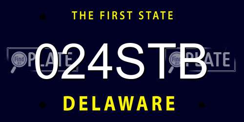 024STB Delaware License Plate