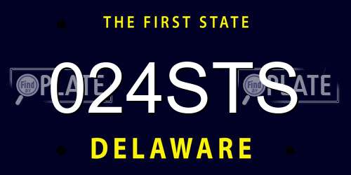 024STS Delaware License Plate
