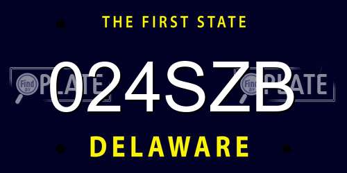024SZB Delaware License Plate