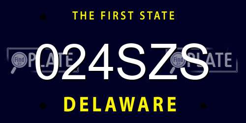 024SZS Delaware License Plate