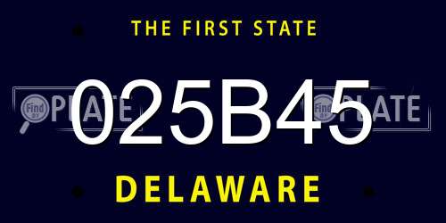 025B45 Delaware License Plate