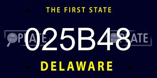 025B48 Delaware License Plate