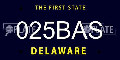 025BAS Delaware License Plate