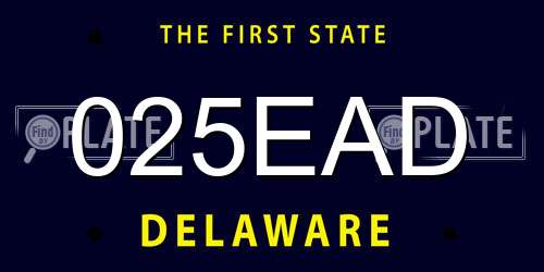 025EAD Delaware License Plate