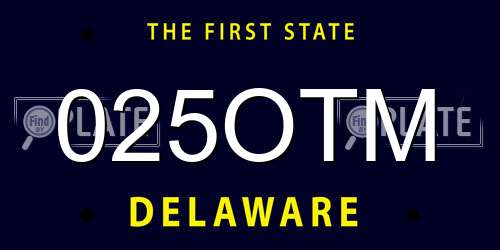 025OTM Delaware License Plate