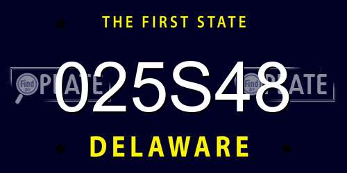 025S48 Delaware License Plate