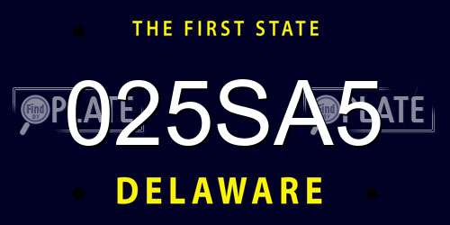 025SA5 Delaware License Plate