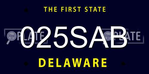025SAB Delaware License Plate