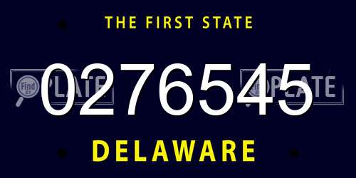 0276545 Delaware License Plate