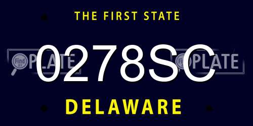 0278SC Delaware License Plate