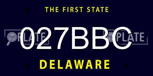027BBC Delaware License Plate