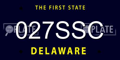 027SSC Delaware License Plate