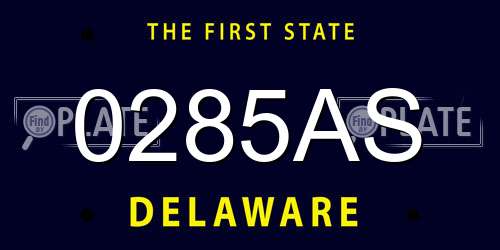 0285AS Delaware License Plate