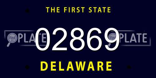 02869 Delaware License Plate