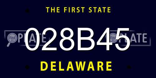 028B45 Delaware License Plate