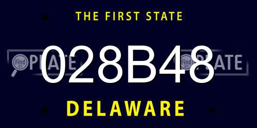 028B48 Delaware License Plate
