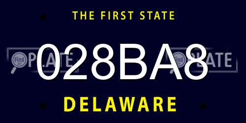 028BA8 Delaware License Plate