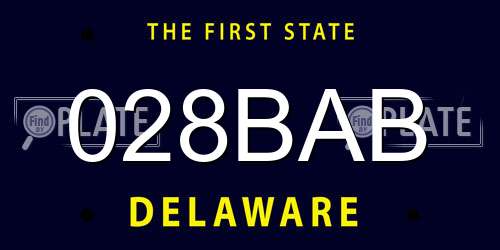 028BAB Delaware License Plate