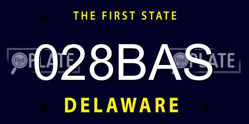 028BAS Delaware License Plate