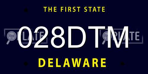 028DTM Delaware License Plate