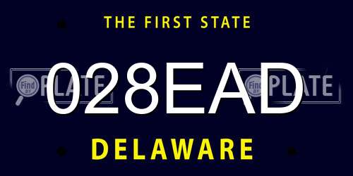 028EAD Delaware License Plate
