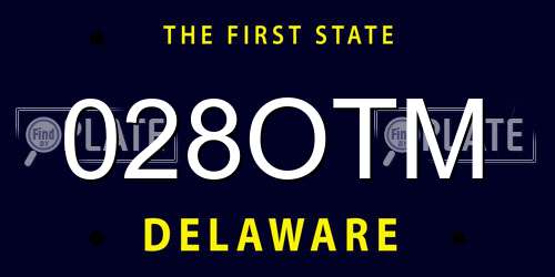 028OTM Delaware License Plate