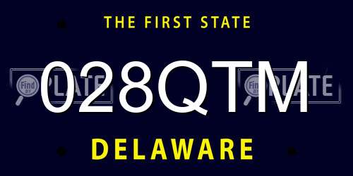 028QTM Delaware License Plate