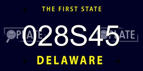 028S45 Delaware License Plate