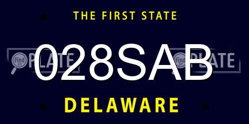 028SAB Delaware License Plate