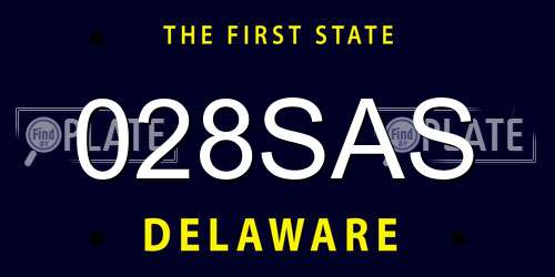 028SAS Delaware License Plate