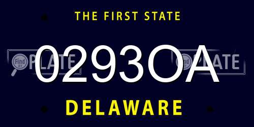0293OA Delaware License Plate